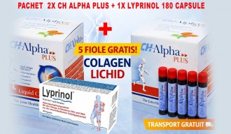 Pachet 2 cutii Ch Alpha Plus + 1 cutie Lyprinol 180 capsule + 5 Fiole Colagen Gratuit